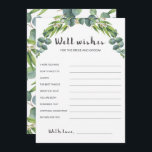 Watercolor Eucalyptus Wedding Well Wishes Cards<br><div class="desc">Create an amazing keepsake with this elegant watercolor eucalyptus well wishes for the bride and groom card. It's the perfect addition to a greenery bridal shower or garden wedding. Let every guest write down their advice and wishes for the Mr. and Mrs. and collect the cards for the happy couple....</div>