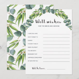 Watercolor Eucalyptus Wedding Well Wishes Cards