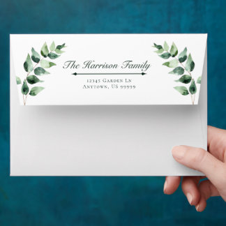Watercolor Eucalyptus Wedding | White Envelope
