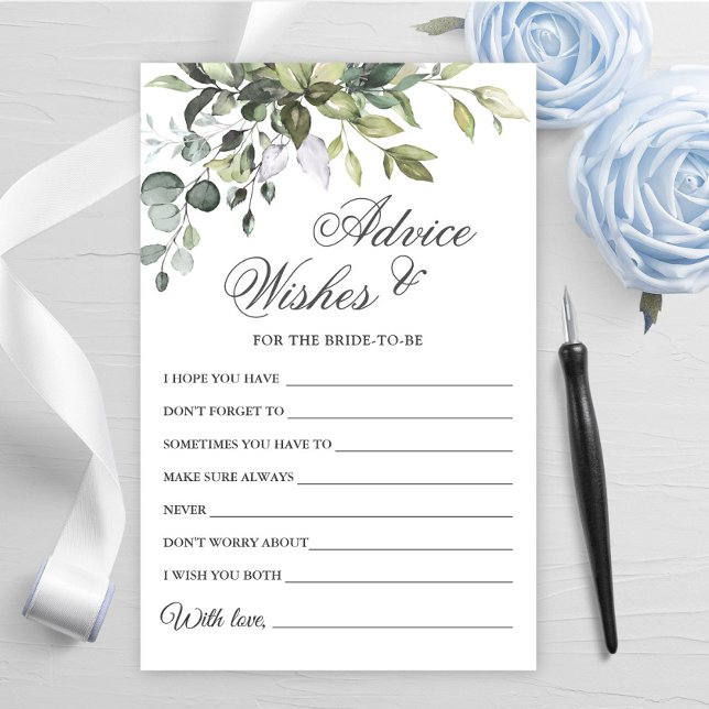 Watercolor Eucalyptus Wishes & Advice Card (Creator Uploaded)