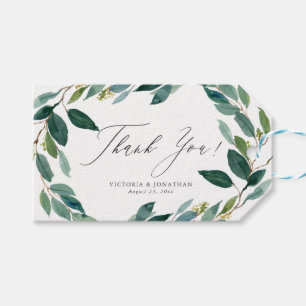 Watercolor Eucalyptus Wreath Thank You Gift Tag