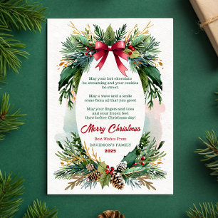 Watercolor Evergreen Christmas Greeting Card