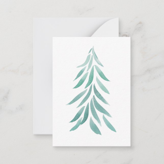 Watercolor Evergreen Tree Brushstrokes 2  Card (Front)