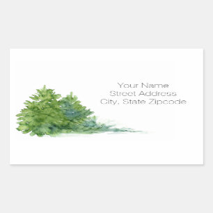 Watercolor Evergreen Trees Address Labels