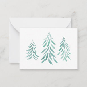 Watercolor Evergreen Trees Brushstrokes  Card