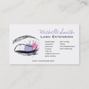 Watercolor eye eyelashes Lash extension icon Business Card