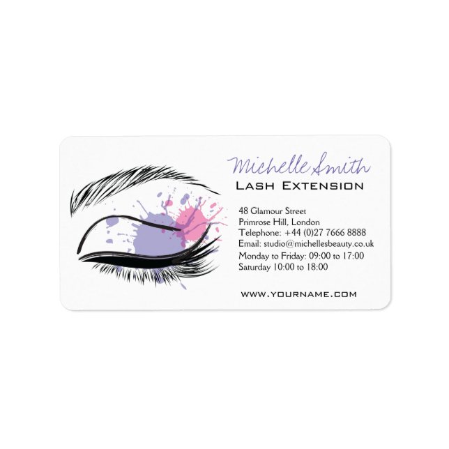 Watercolor eye eyelashes Lash extension icon Label (Front)