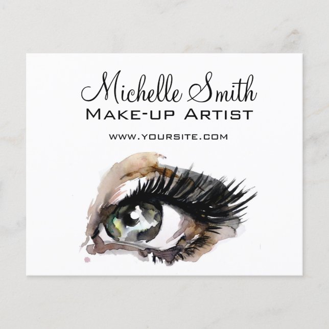 Watercolor eyes lash extension makeup branding flyer (Front)