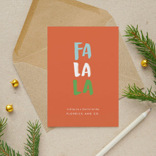 Watercolor Fa La La Red Holiday Christmas