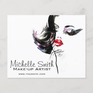 Watercolor face makeup artist branding flyer