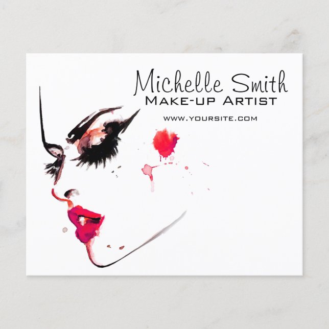 Watercolor face makeup artist branding flyer (Front)