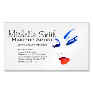 Watercolor face makeup artist branding 	Magnetic business card