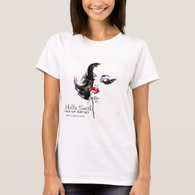 Watercolor face makeup artist branding T-Shirt (Front)