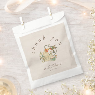 Watercolor Faecore floral Tea Party Bridal Shower Favour Bags