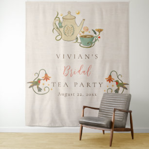 Watercolor Faecore floral Tea Party Bridal Shower Tapestry