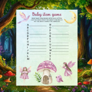 Watercolor Fairy baby shower Baby Item Game
