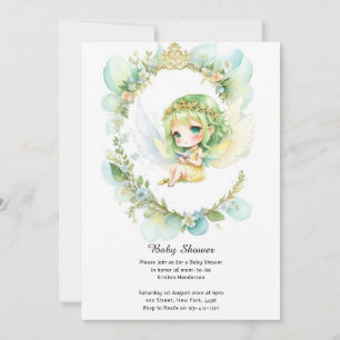 Watercolor Fairy Baby Shower Invitation