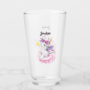 Watercolor Fairy Bunny Add Your Name Glass