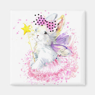 Watercolor Fairy Bunny Magnet