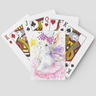 Watercolor Fairy Bunny Playing Cards