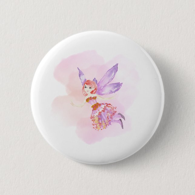 Watercolor Fairy Button (Front)