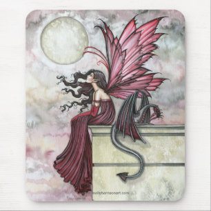 Watercolor Fairy Dragon Art Mousepad