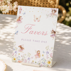 Watercolor Fairy First Birthday Favours Sign