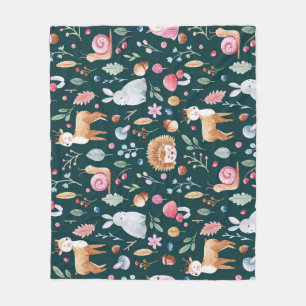 Watercolor Fairy Forest Children's Pattern Fleece Blanket