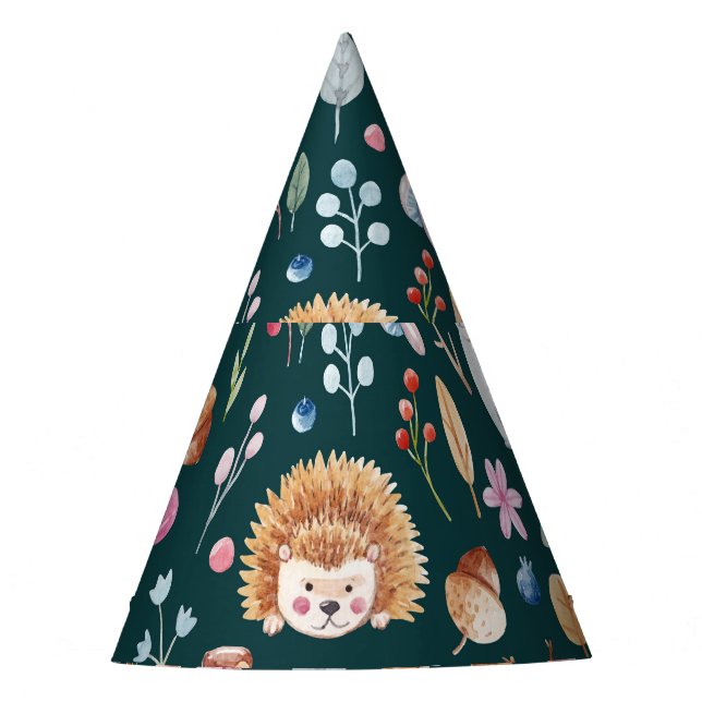 Watercolor Fairy Forest Children's Pattern Party Hat (Front)