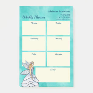 Watercolor Fairy Princess Fashion Weekly Planner Post-it Notes