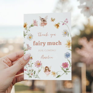 Watercolor Fairy Wildflower Birthday Thank You Card