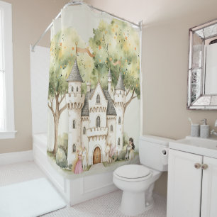 Watercolor Fairytale Princess Whimsical Shower Curtain