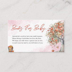 Watercolor Fall Apple Baby Shower Books For Baby  Enclosure Card