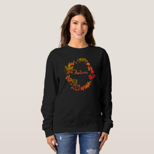 Watercolor Fall Autumn Pumpkin Leaves Floral Sweatshirt