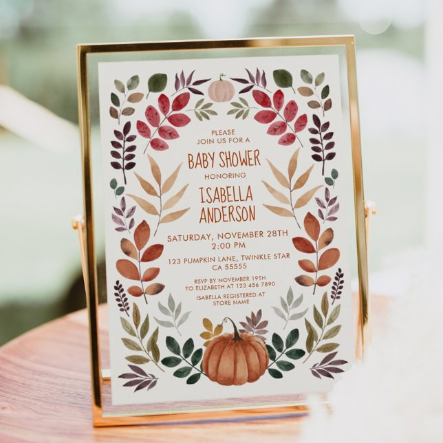 Watercolor Fall Baby Shower Invitation (Creator Uploaded)