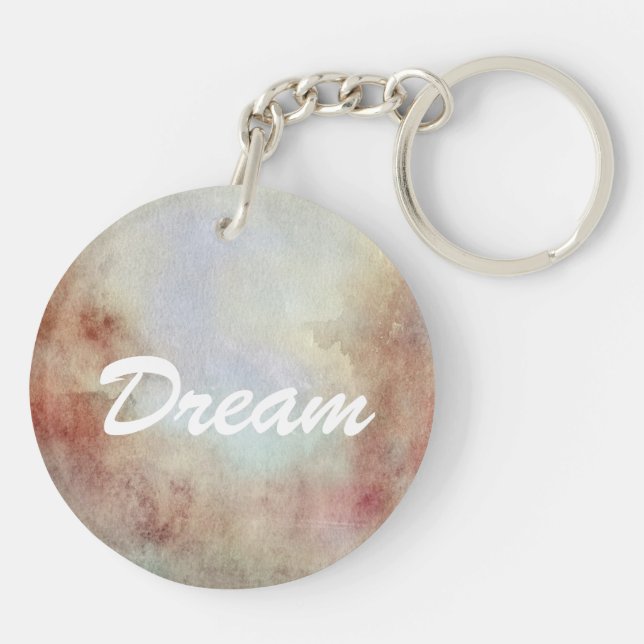 Watercolor Fall Background Key Ring (Back)