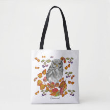 Watercolor fall beautiful owl and leaves