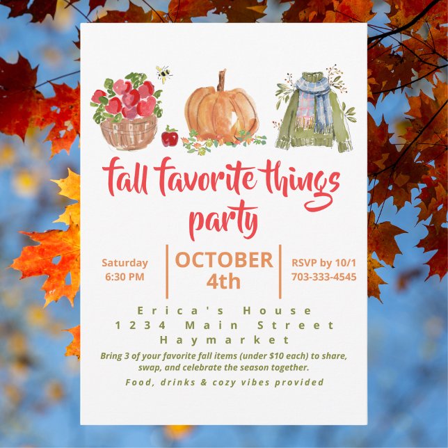 Watercolor Fall Favourite Things Party  (Creator Uploaded)