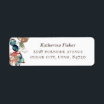 Watercolor fall floral blueberry wedding address<br><div class="desc">Watercolor fall floral blueberry wedding address label.</div>