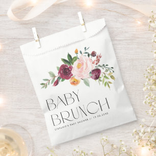 Watercolor Fall Floral Bouquet Autumn Baby Brunch Favour Bags