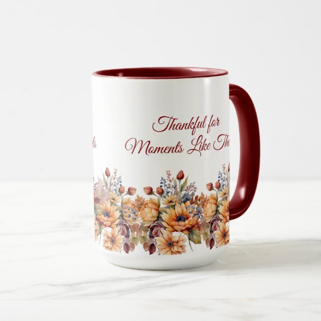 Watercolor Fall Flowers- Mug (Front Right)