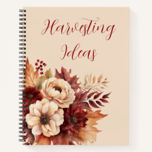 Watercolor Fall Flowers- Notebook