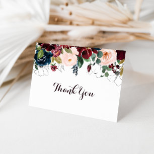 Watercolor Fall Folded Wedding Thank You Card
