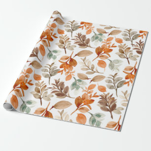 Watercolor Fall Foliage  Wrapping Paper