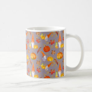 Watercolor Fall Gnomes, Pumpkins And Leaves Coffee Mug