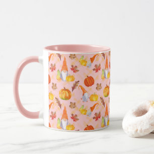Watercolor Fall Gnomes, Pumpkins And Leaves Combo Mug