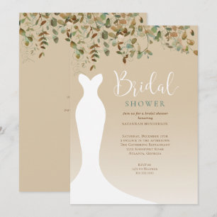 Watercolor Fall Greenery Bridal Shower Invitation