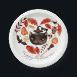 Watercolor Fall Halloween Baby Shower Whimsical Paper Plate<br><div class="desc">Matching items are available.</div>