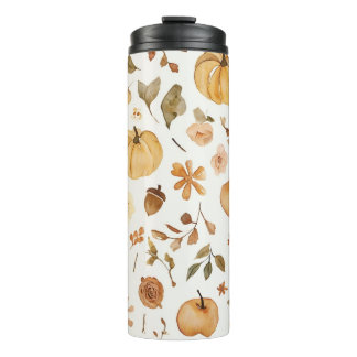 Watercolor Fall Harvest Seamless Pattern Tumbler
