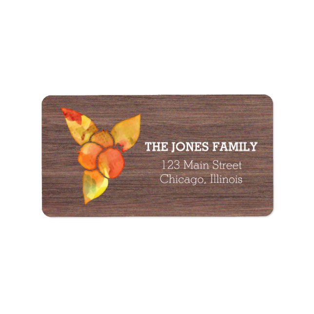 Watercolor Fall Illustration Thanksgiving labels (Front)